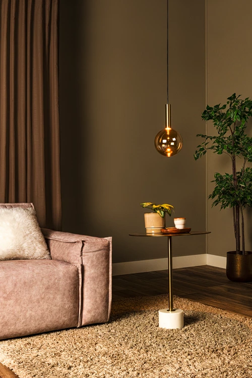 Lucide JOSIANE - Pendant light - Ø 18 cm - 1xG9 - Amber | Vibes - atmosphere 1